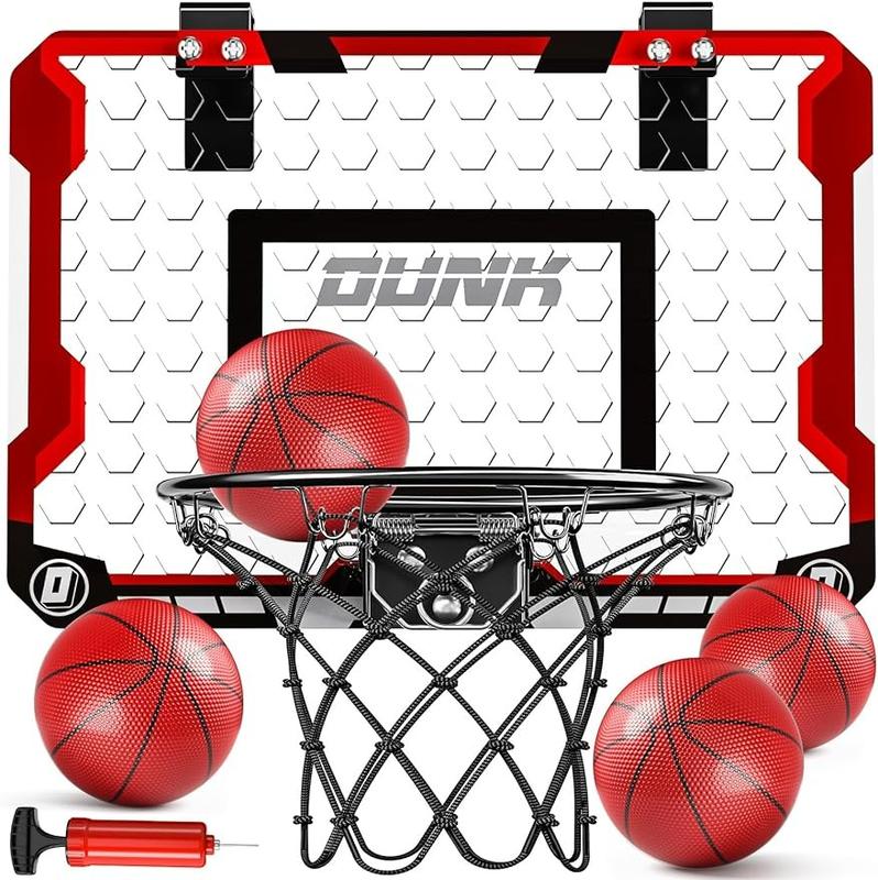 Indoor Basketball Hoop, Door Room Basketball Hoop, Mini Basketball Hoop with 4 Balls & Electronic Scoreboard, Basketball Game Toys, Basketball Hoop for Door with 4 Balls, Basketball Hoop Indoor