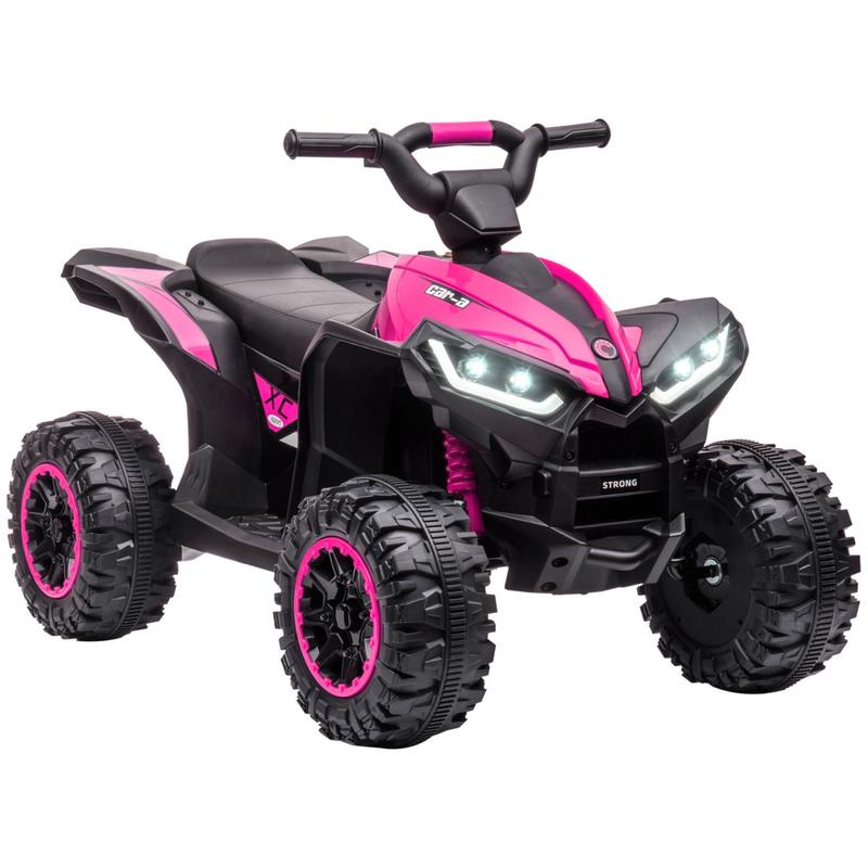 12V Kids ATV Quad Car with Forward & Backward Function, Four Wheeler for Kids with Wear-Resistant Wheels, Music, Electric Ride-on ATV for Toddlers Ages 3-5 Years Old, Pink