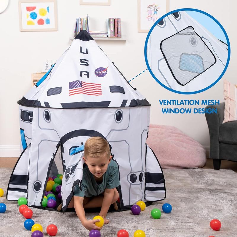 Christmas 2024 Gifts Rocket Ship Play Tent Pop up Play Tent Indoor Outdoor Spaceship Playhouse Tent Set