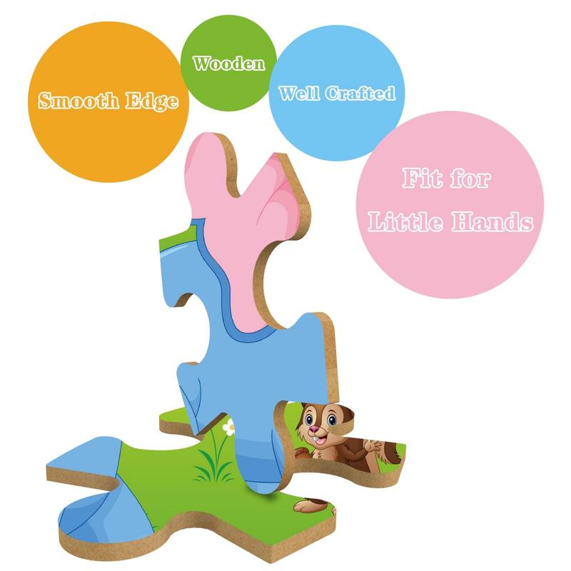 Puzzles for Kids Ages 3-5 Kids Wooden Toys Montessori Learning Education Preschool Sets Gift for Boy Girl 3 4 5+ Years Old, Pack of 6