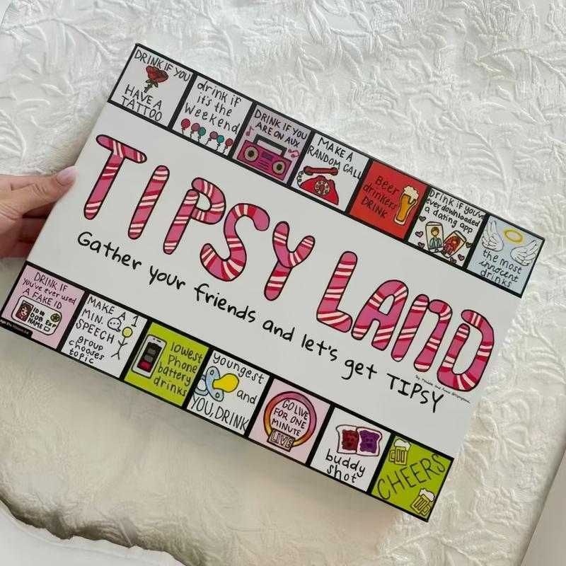 Tipsy Land Drinking Game for Parties - Fun Adult Beverage Game for Girls' Night, Bachelorette, Perfect for Friends, Christmas, Thanksgiving,Tabletop Game with Splash-Resistant Cards, Ideal for Holiday Gatherings Hilarious Fall Drinking Game Cards