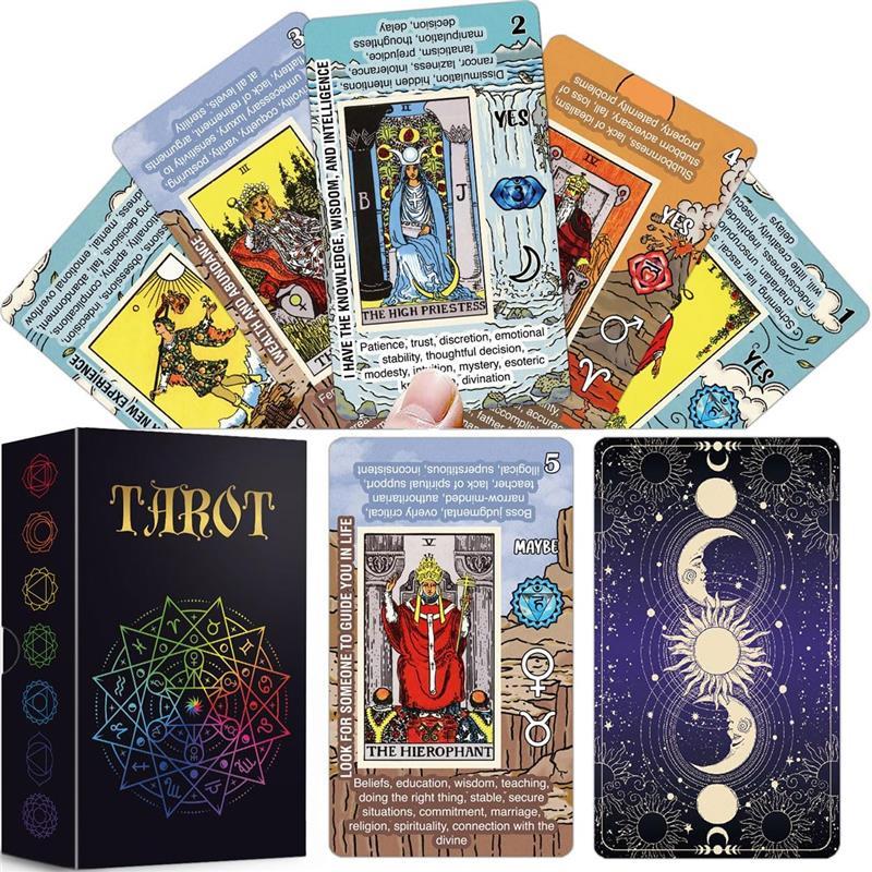 Tarot Cards for Beginners, Learning Tarot Deck, No Guide Book Needed, Tarot Cards with Meanings on Them