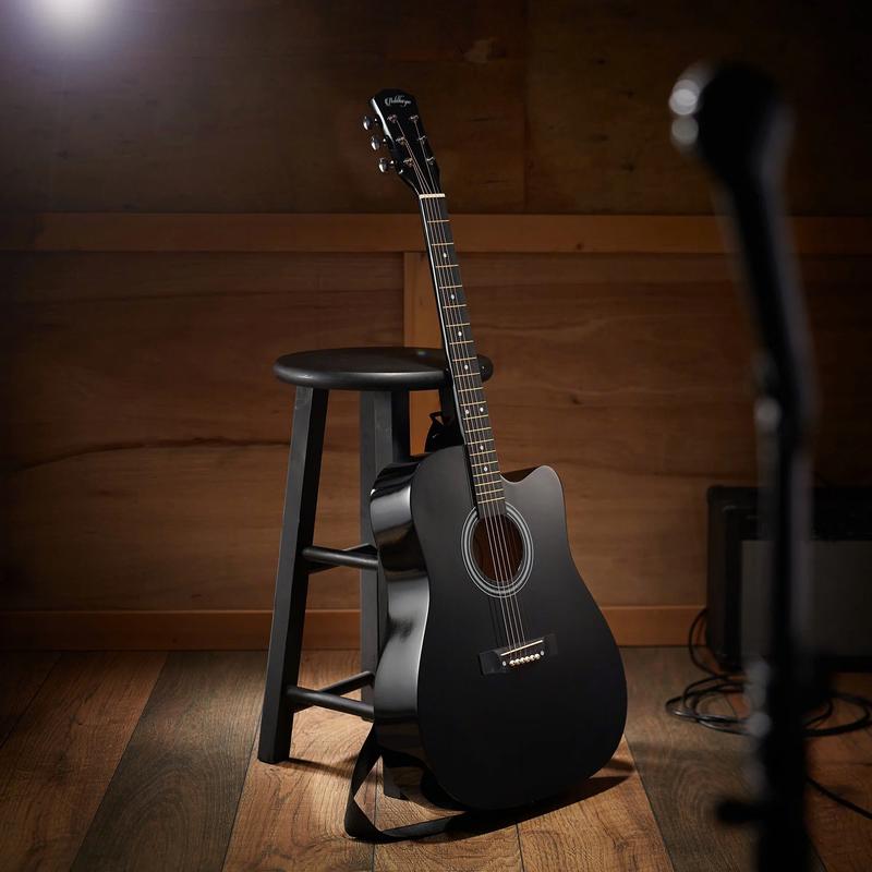 41-Inch Beginner Acoustic Guitar Starter Package, Black