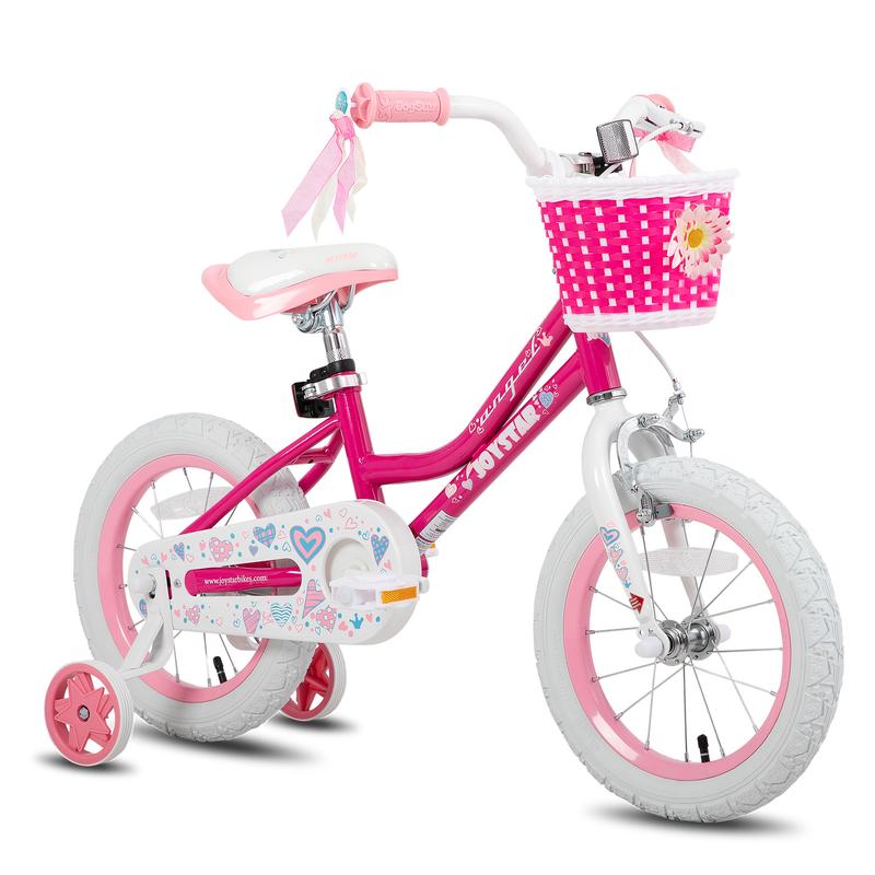 JOYSTAR christmas 2024 ornament Angel Girls Bike Toddlers Kids Age 3-9 Years Old, 12-18 Inch Kids Bike with Training Wheels & Basket