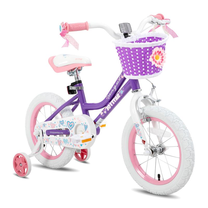 JOYSTAR christmas 2024 ornament Angel Girls Bike Toddlers Kids Age 3-9 Years Old, 12-18 Inch Kids Bike with Training Wheels & Basket