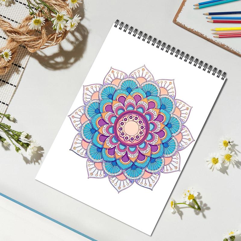 Regular Mandala Theme Coloring Painting, Delicate Closed-loop Design Pattern Layered From The Inside To The Outside, Perfect Gift