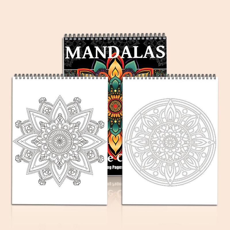 Regular Mandala Theme Coloring Painting, Delicate Closed-loop Design Pattern Layered From The Inside To The Outside, Perfect Gift