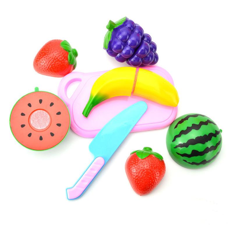 12pcs cut fruits and vegetables to play in children's kitchen DIY toy set