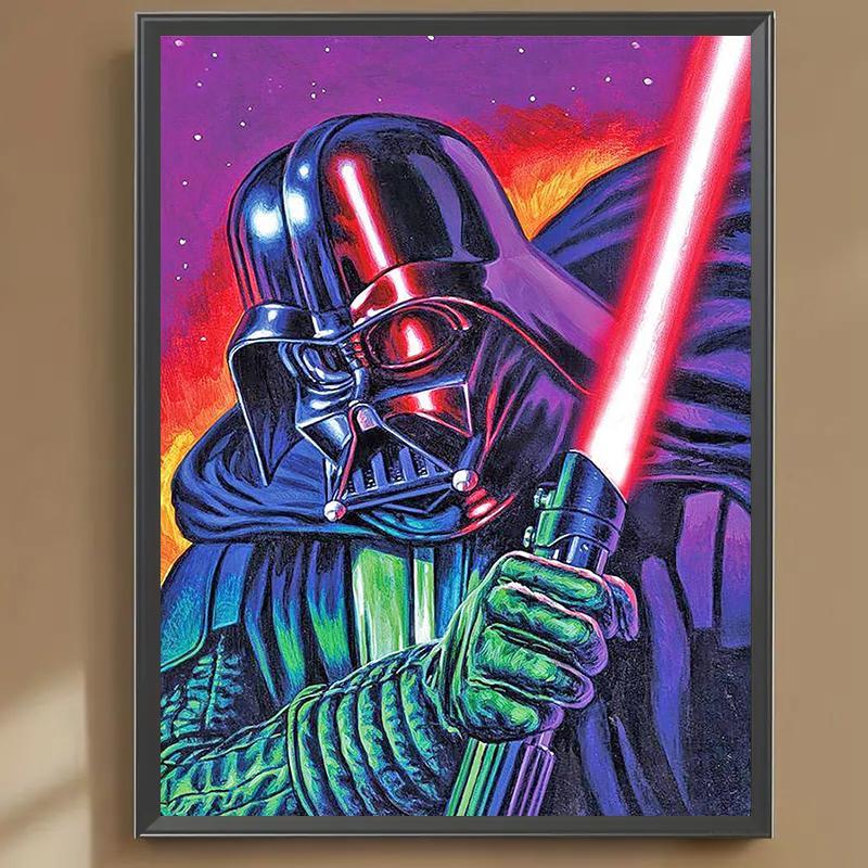 Darth Vader Pattern DIY Diamond Arts Colorful Painting Kit without Frame, DIY 5D Diamond Arts Colorful Painting Kit, Wall Art Decor for Home Living Room