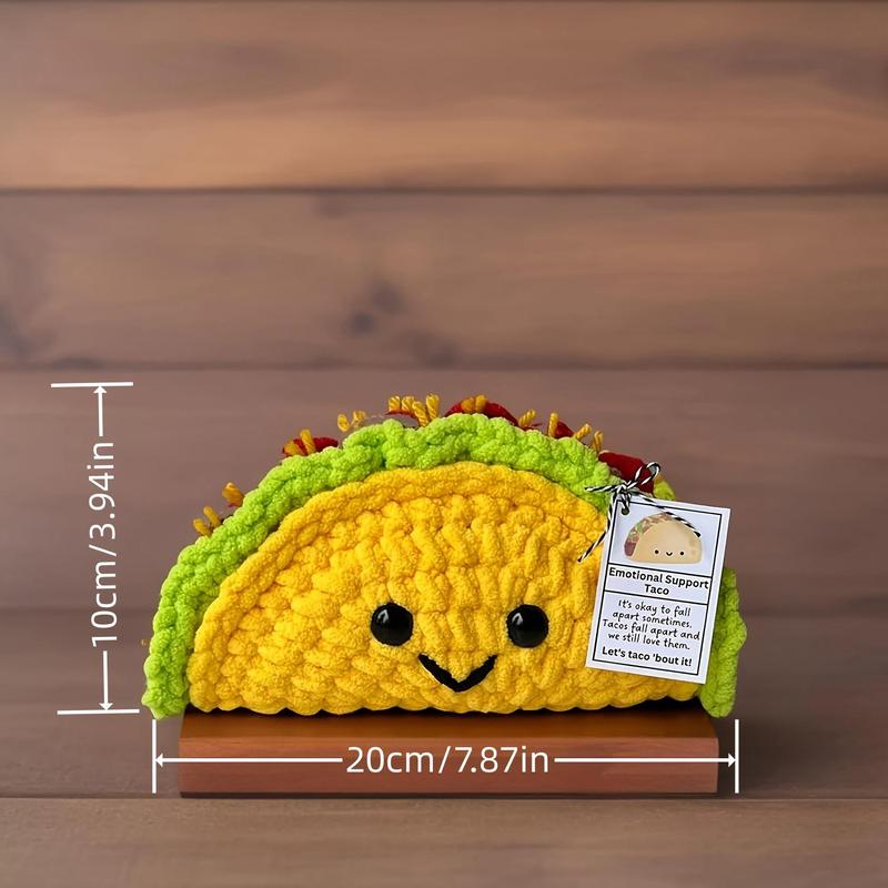 Cute Taco Design Crochet Kit, Handmade Knitting Kit with Front Card, Perfect for Birthday Present Or Room Decoration