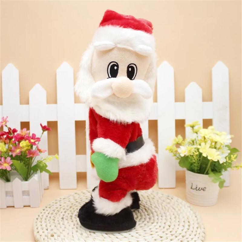 Twerking Dancing Santa Claus Twisted Wiggle Hip Santa Music Christmas Animated Figures Booty Shaking Funny Singing Santa Toy for Kids Spanish Song