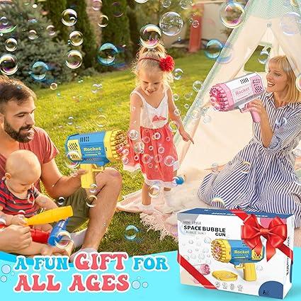 2 Pack Bubble Machine for Kids with Bubble Solution - Perfect Outdoor Toy Gift for 3-8 Year Old Boys & Girls, Ideal for Birthdays and Weddings