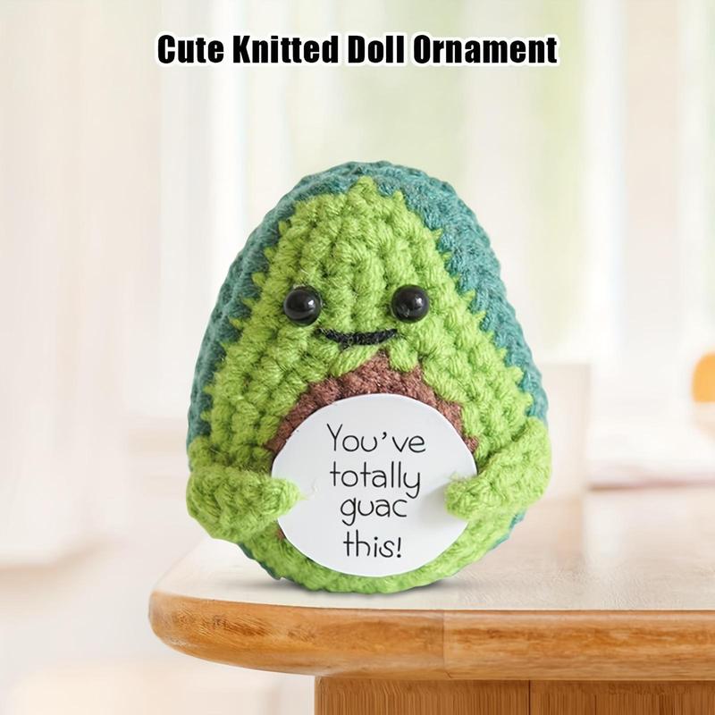 Cute Avocado & Potato Design Crochet Doll Ornament, 1 Count Handmade Positive Potato Toy, Thank You Birthday Gifts Ideas, Home Decor