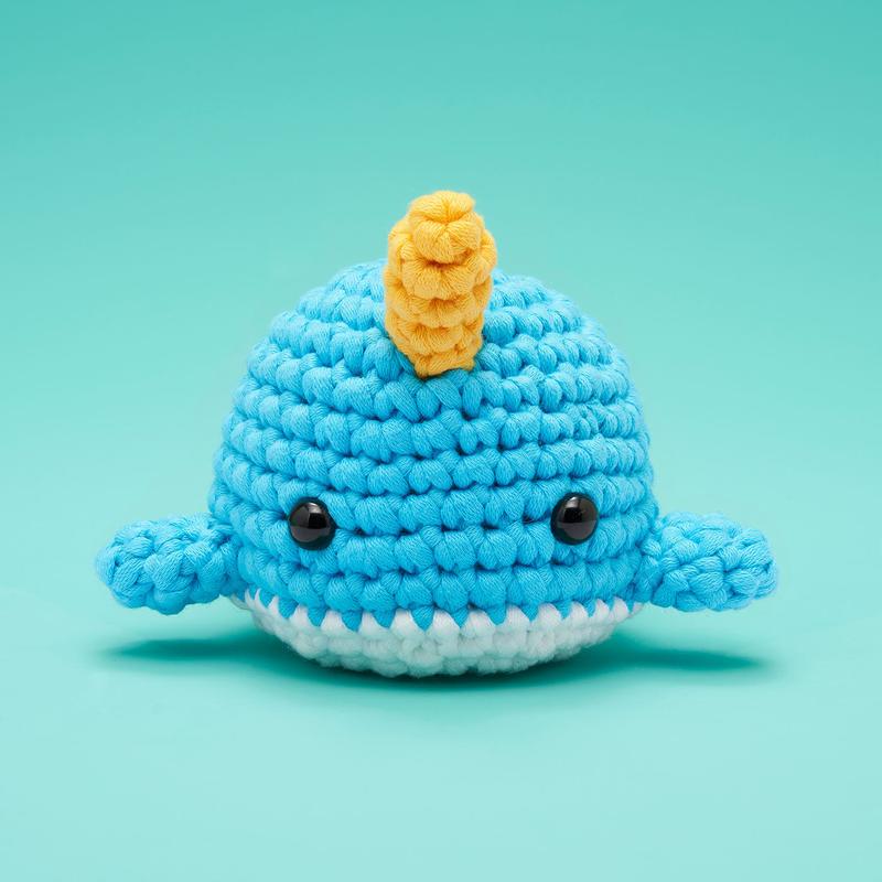 Crochet Kit for Beginners, Narwhal Crochet Kit, Include Easy Knitting Soft Yarn, With Step-by-Step Video Tutorial, Beginner Crochet Kit for Adults and Kids, Holiday Birthday Gift for Adults and Kids, Crochet Fashion ideas, Diy Crochet