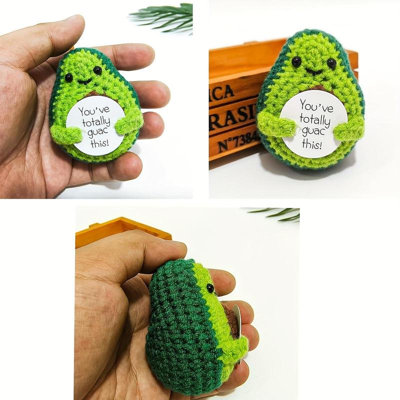 Cute Avocado & Potato Design Crochet Doll Ornament, 1 Count Handmade Positive Potato Toy, Thank You Birthday Gifts Ideas, Home Decor