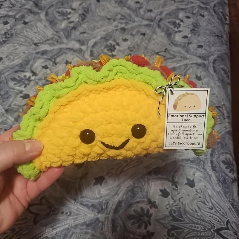 Cute Taco Design Crochet Kit, Handmade Knitting Kit with Front Card, Perfect for Birthday Present Or Room Decoration