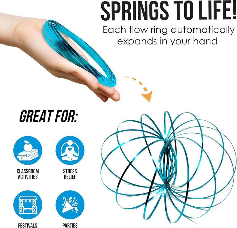 Digital Energy Kinetic Educational Spring Toy - Multi Sensory Interactive 3D Shaped Flow Ring