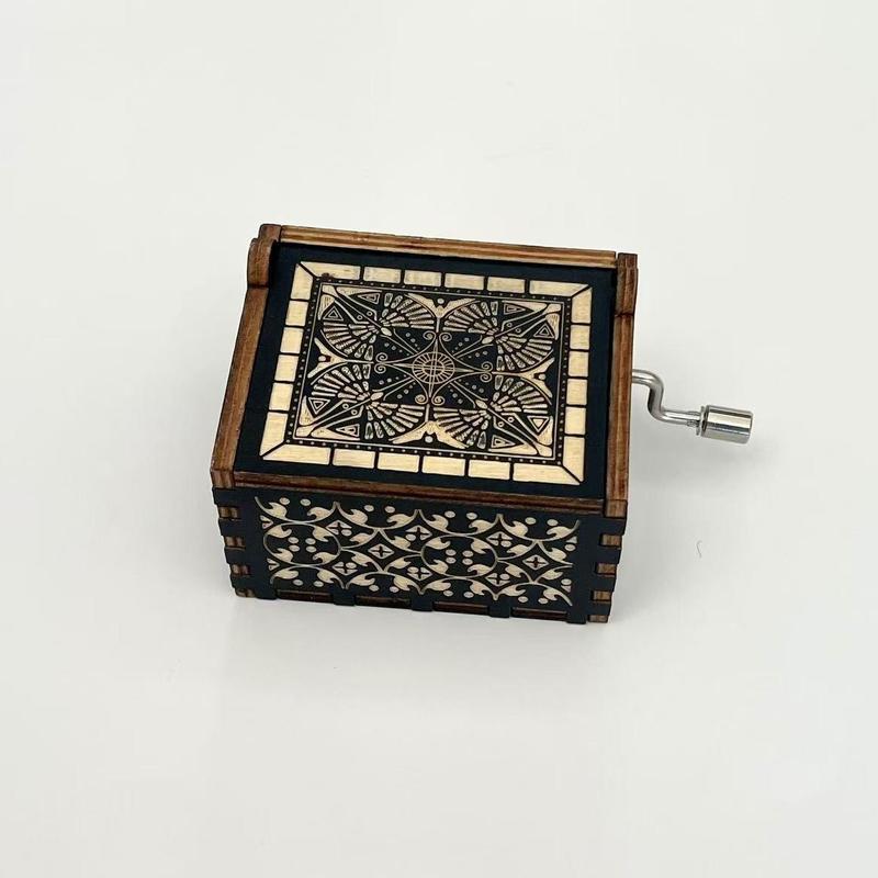 Wooden Hand Crank Haku Music Box decorating room decor desk accessory music box