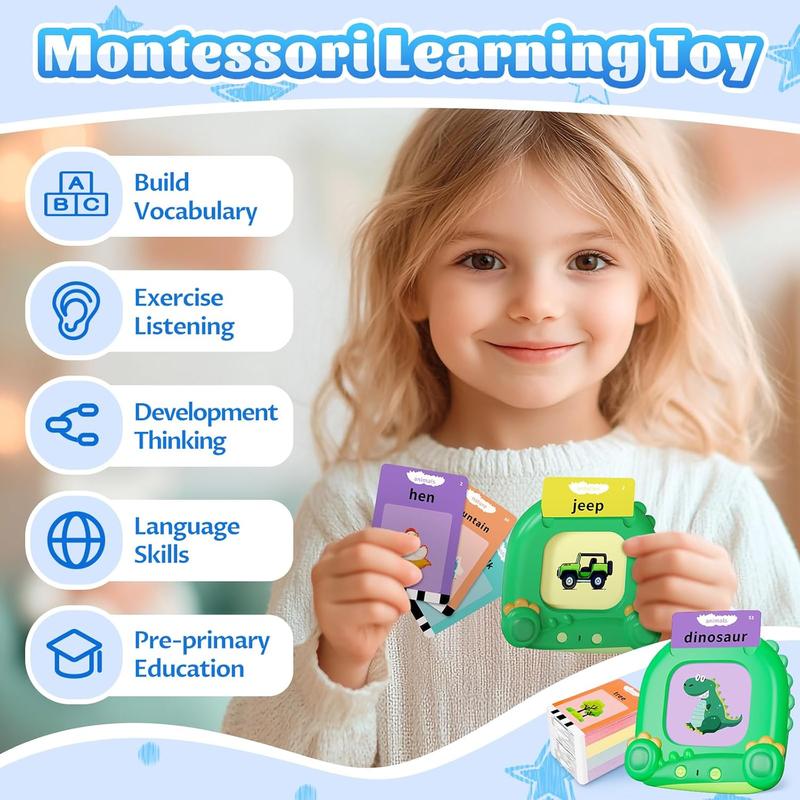 Talking Flash Cards, Kids Learning Toys, Speech Therapy Toys, Montessori Learning Educational Present for 3+ Year Old Boys and Girls with 224 Sight Words