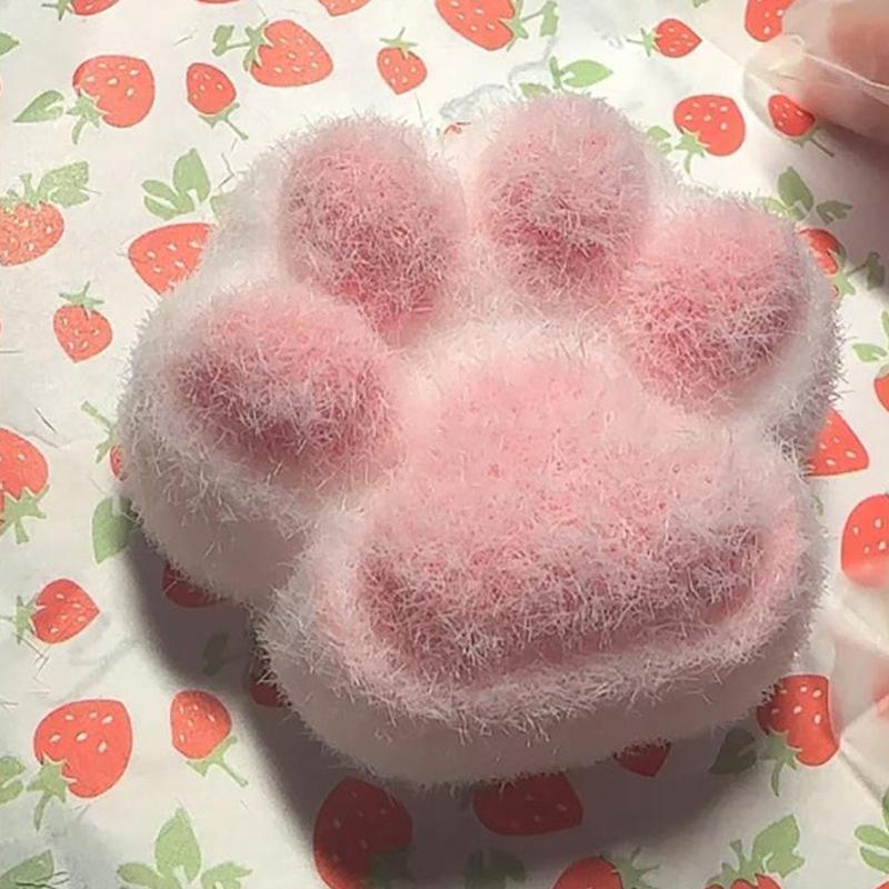 NEW Fidget Toy Mini Squishy Toys Kawaii Plush Cat Paw Transparent Cube Stress  Squeeze Toy