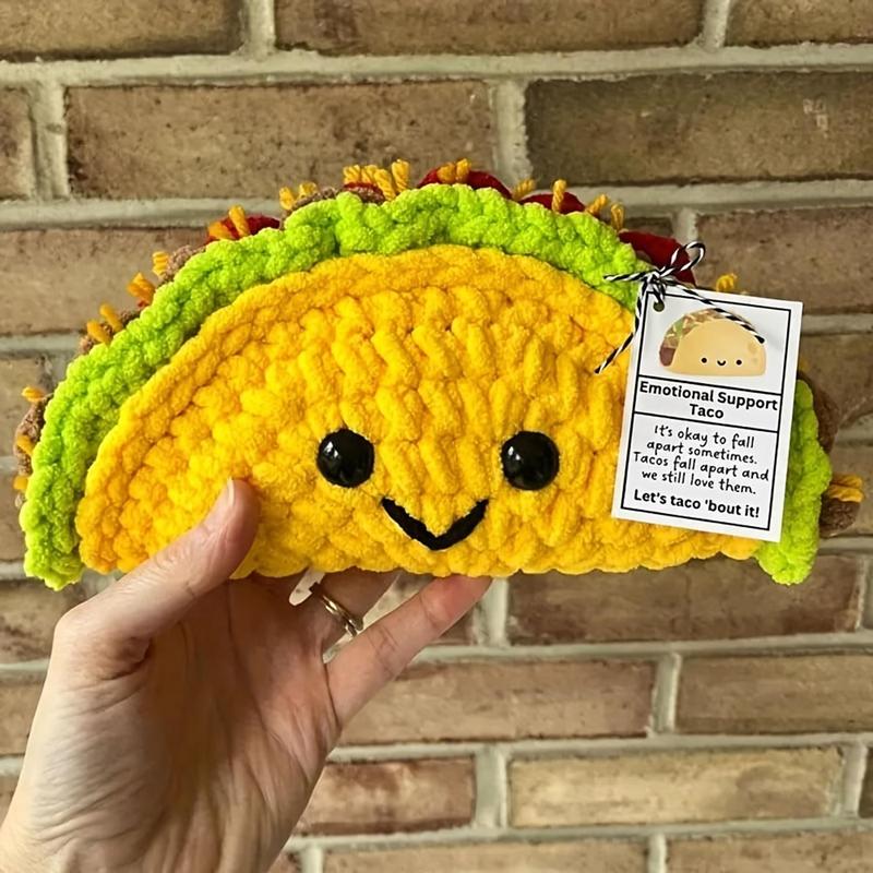 Cute Taco Design Crochet Kit, Handmade Knitting Kit with Front Card, Perfect for Birthday Present Or Room Decoration