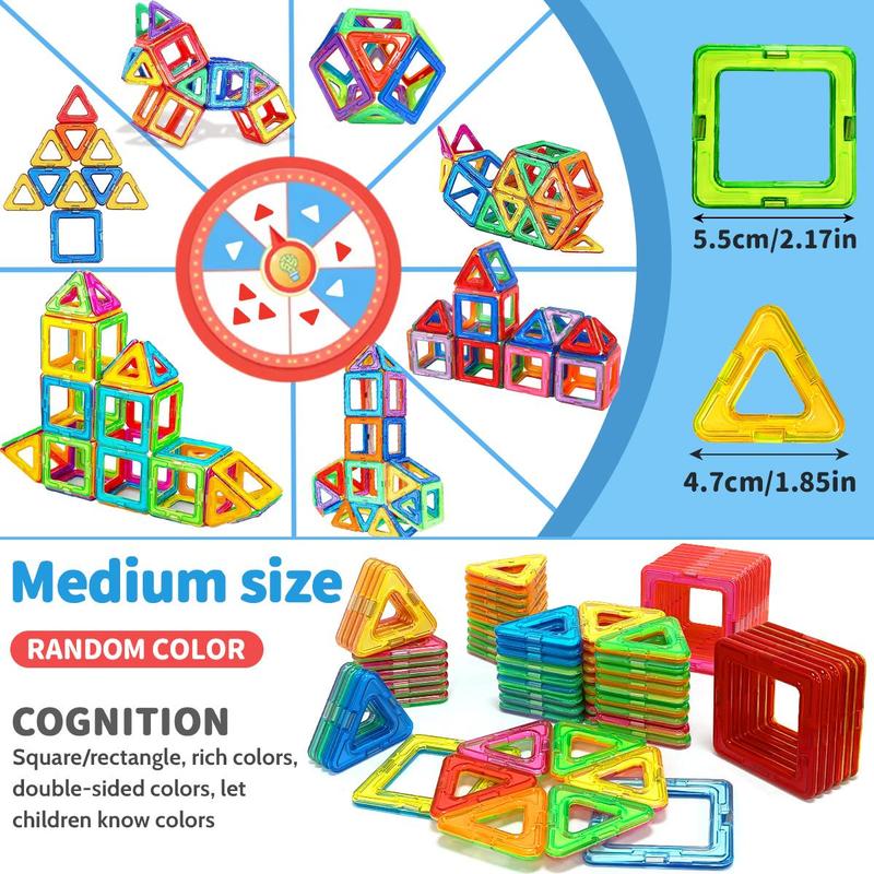 Magnetic Designer Construction Set, 40pcs 80pcs Fun Magnetic Blocks, Educational Toys for Birthday Gifts, Magnet Tiles Gift