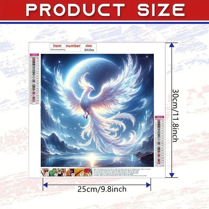 5D Diamond Arts Colorful Painting Kit, Phoenix Bird Pattern DIY Diamond Arts Colorful Painting without Frame, Handmade Art Crafts for Home Decor