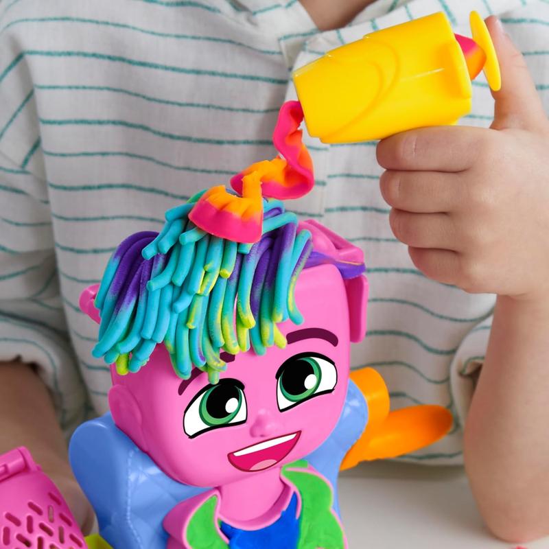 Play-Doh Hair Stylin' Salon Playset with 6 Cans, Pretend Play Toys for Girls and Boys Ages 3 and Up