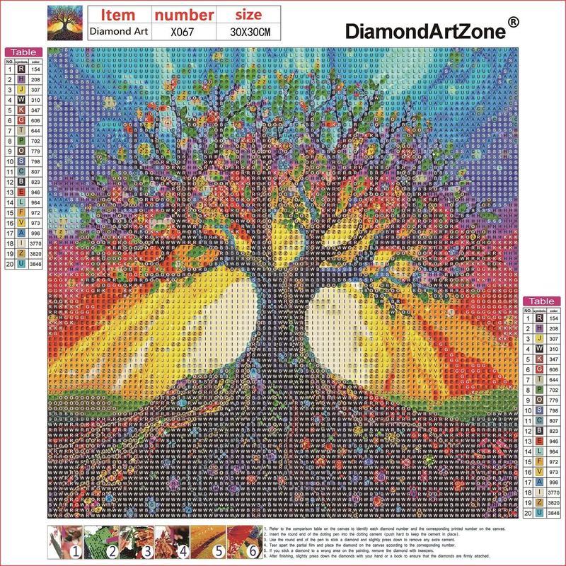 Tree Pattern DIY Diamond Art Painting Kit without Frame, DIY 5D Diamond Art Paint Kit, Wall Art Decor for Home Living Room Bedroom