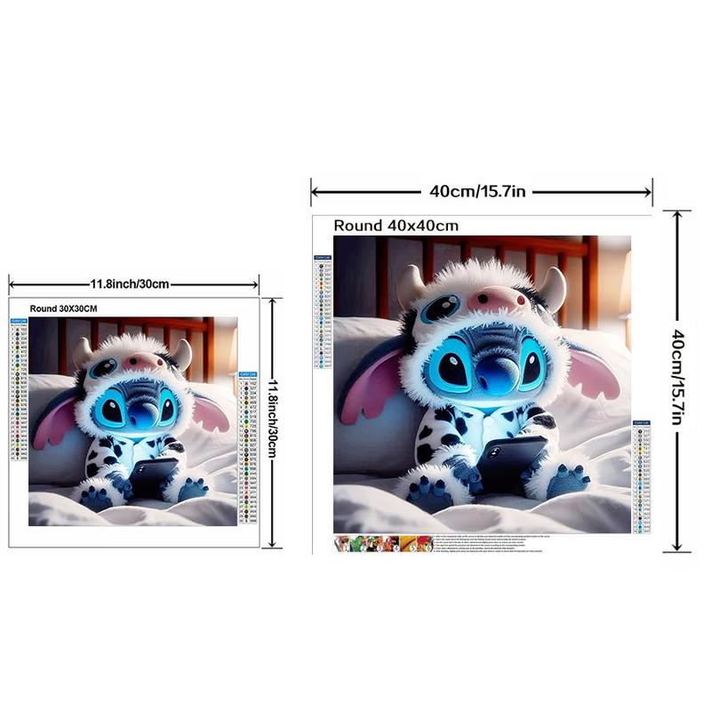 Cartoon Stitch Pattern DIY Diamond Arts Colorful Painting Kit without Frame, 5D Rhinestone Diamond Art Painting, Diamond Art Handicraft Wall Art for Home Decor