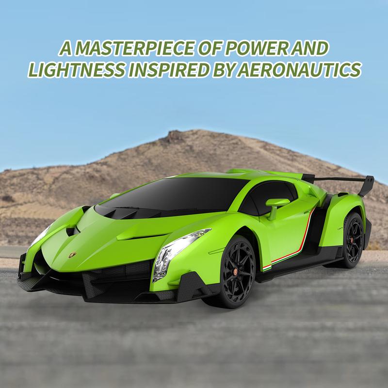 WONDER LIVING Officially Licensed Lamborghini Remote Control Car, 1:24 Scale Lambo VENENO Model Cars with LED, Lamborghini Toy Car RC Cars Christmas Birthday Gift for Boys Age 3 4-7 8-12 Year Old Kids Toys