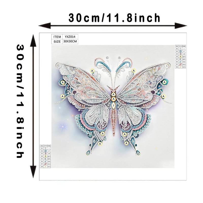 Butterfly Pattern DIY Diamond Arts Colorful Painting Kit without Frame, DIY Decorative Art Picture for Beginner, Wall Art Decor for Home Office