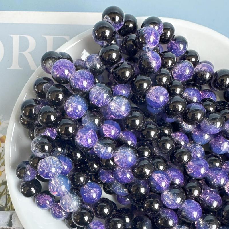 10mm Glitter Glass Beads (50pcs 100pcs), DIY Jewelry Making Accessories for Necklace & Bracelet & Earrings, Jewelry Beads for Women & Teenager