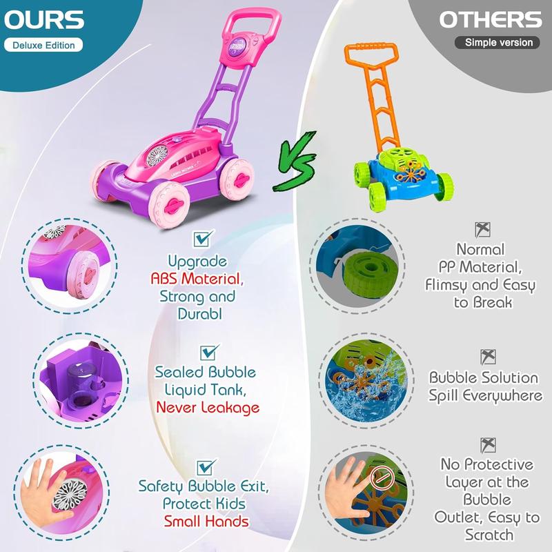 2024 Christmas Gifts for Kids Bubble Lawn Mower Machine Bubble Blaster   Backyard Outdoor Toy for Girls and Boys Birthday Gift