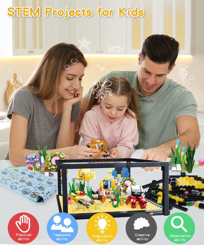 8 in 1 Creator Fish Tank Aquarium Building Blocks Toys Sets,STEM Educational Toys for Kids 8+,Birthday Christmas Date Gifts for Kids and Adults (729PCS)