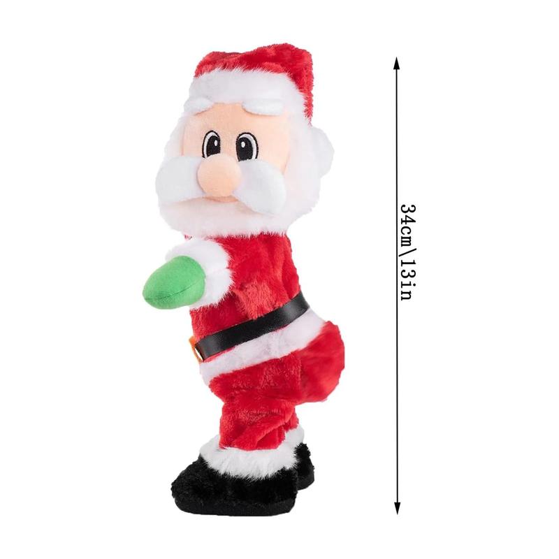 Twerking Dancing Santa Claus Twisted Wiggle Hip Santa Music Christmas Animated Figures Booty Shaking Funny Singing Santa Toy for Kids Spanish Song