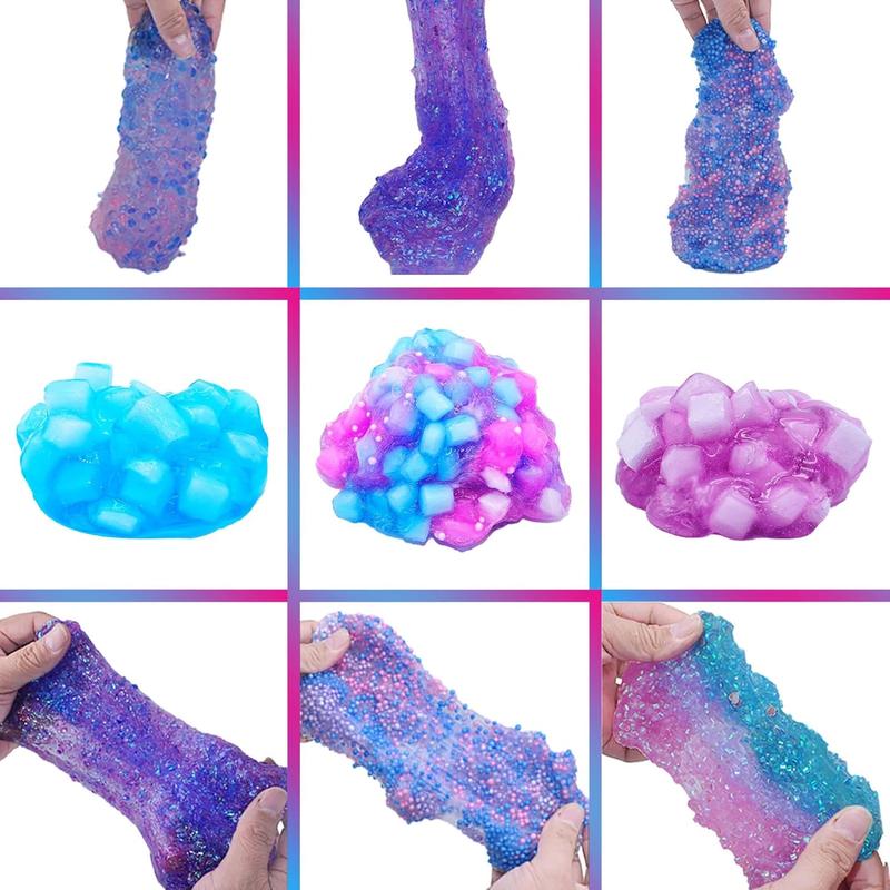 Christmas gift for kids Unicorn Slime Kit for Girls 4-12,Supplies Makes Butter Slime,Candy Confetti Slime,Glimmer, Foam Jelly Cubes Slime