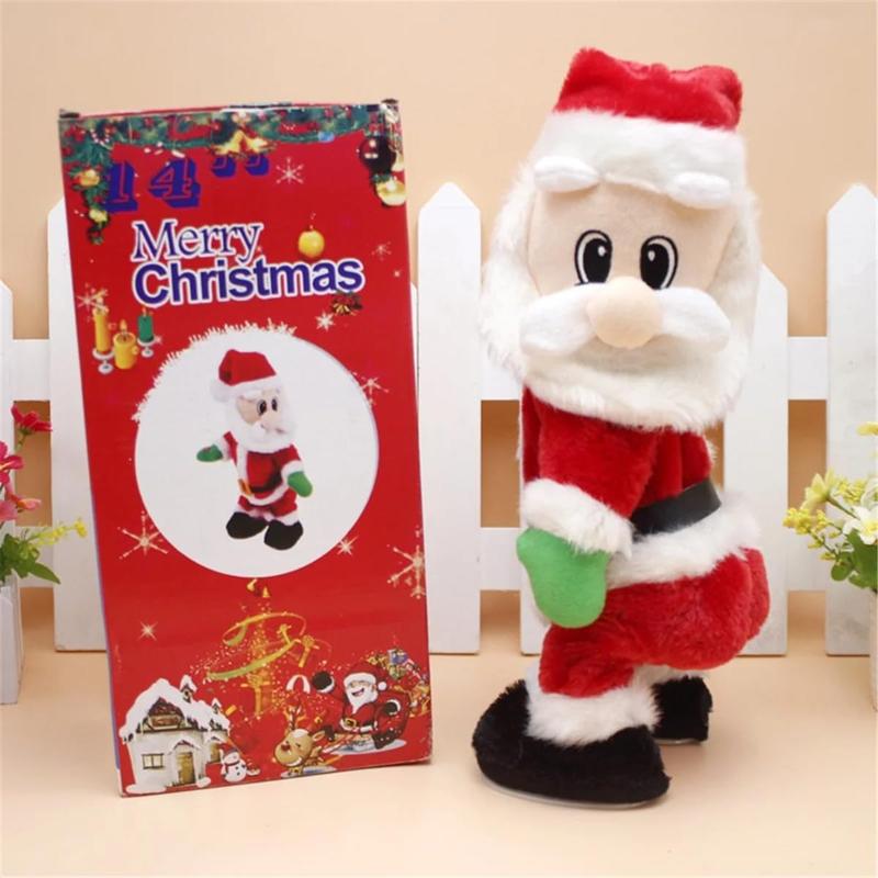 Twerking Dancing Santa Claus Twisted Wiggle Hip Santa Music Christmas Animated Figures Booty Shaking Funny Singing Santa Toy for Kids Spanish Song