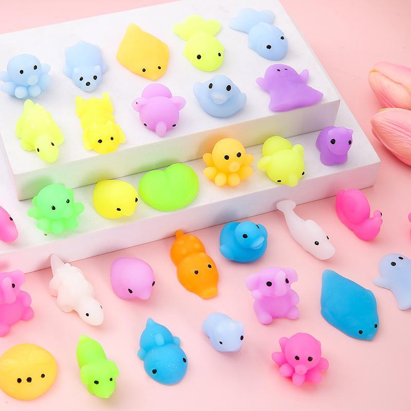 Random Color Mixed Styles Mini Squishy Toy, 10pcs 30pcs Cute Animal Design Squishy Toy, DIY Micro Landscape Decoration, Gift Bag Stuffers, Christmas Gift