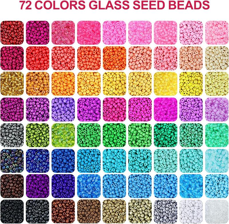 17800 count 3mm Glass Seed Beads for  Bracelet Making Kit, Small Beads Friendship Bracelet Kit, Tiny  Beads Kit with Letter Beads and Elastic String, DIY Art Craft Girls Gifts.