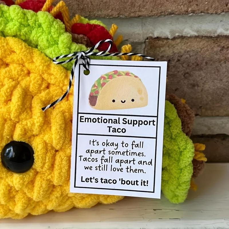 Cute Taco Design Crochet Kit, Handmade Knitting Kit with Front Card, Perfect for Birthday Present Or Room Decoration