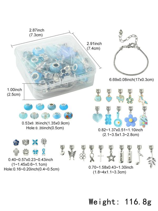 DIY Bracelet Making Kits with Alloy Beads & Pendant, DIY Jewelry Supplies for Bracelet Making, Fashion Accessories for Women & Girls