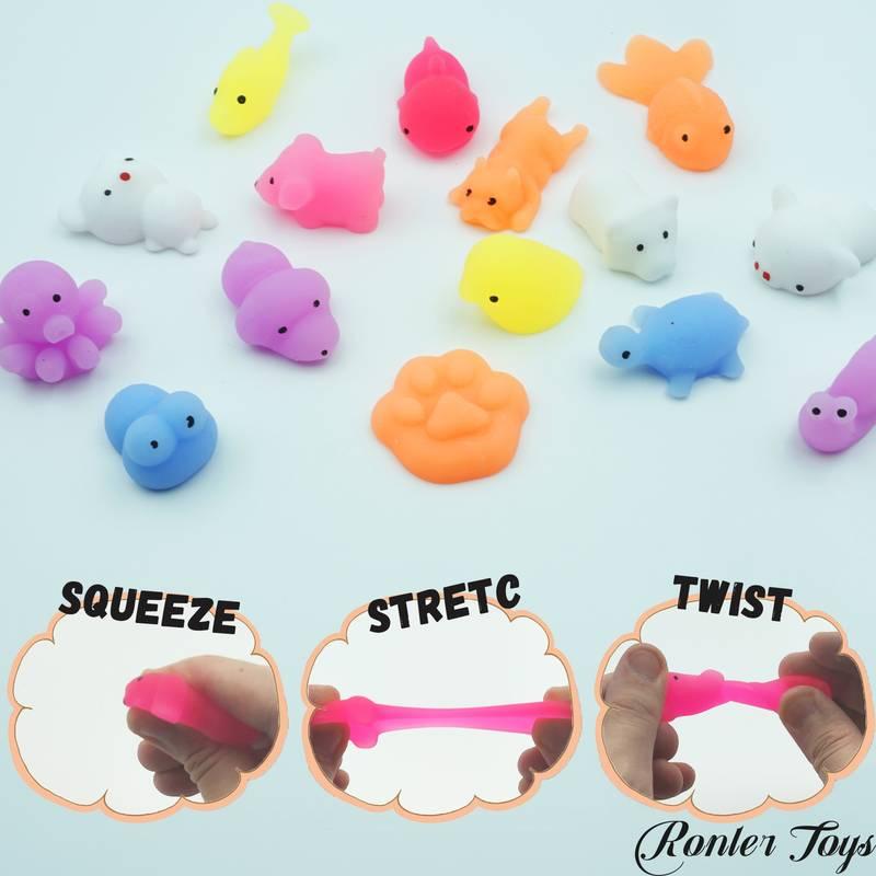 Random Color Mixed Styles Mini Squishy Toy, 10pcs 30pcs Cute Animal Design Squishy Toy, DIY Micro Landscape Decoration, Gift Bag Stuffers, Christmas Gift