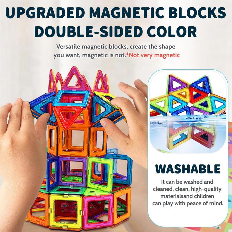 Magnetic Designer Construction Set, 40pcs 80pcs Fun Magnetic Blocks, Educational Toys for Birthday Gifts, Magnet Tiles Gift