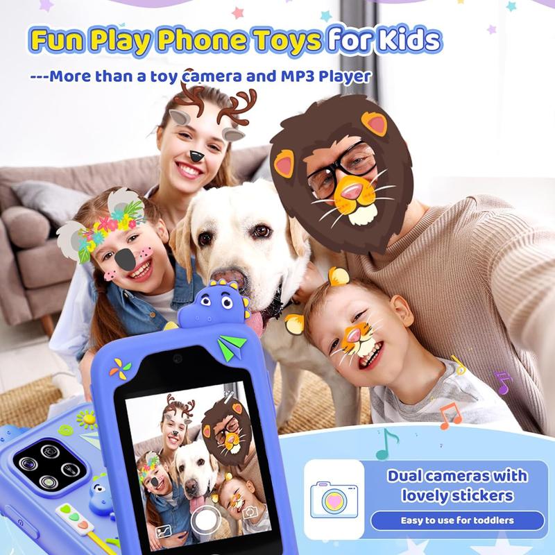 Kids Toy Smartphone, Birthday Gift Unicorn Toy, Touch Screen HD Dual Camera, Interactive phone toy, Travel Toy, Learning Educational Phone with 8GB SD Card, Birthday Gift christmas 2024 ornament Smartphone Toy Kids Smart Kids Smart