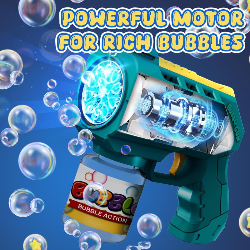 Christmas gift for kids Bubble Guns for Toddlers 2 Packs, LED Light Automatic Bubble Machine Gun for Kids 4-8, Bubble Toys with Bubble