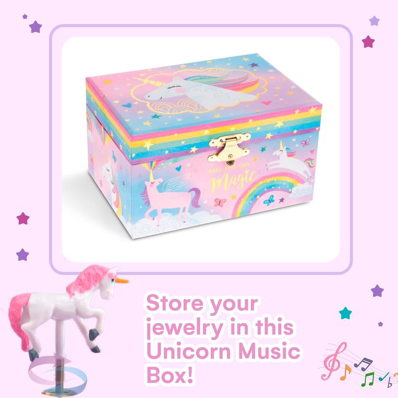 Christmas gift for kids Jewelry Box for Girls, Cotton Candy Unicorn Musical Jewelry Boxes, The Beautiful Dreamer Tune and Spinning Unicorn Doll, Toys for Girls