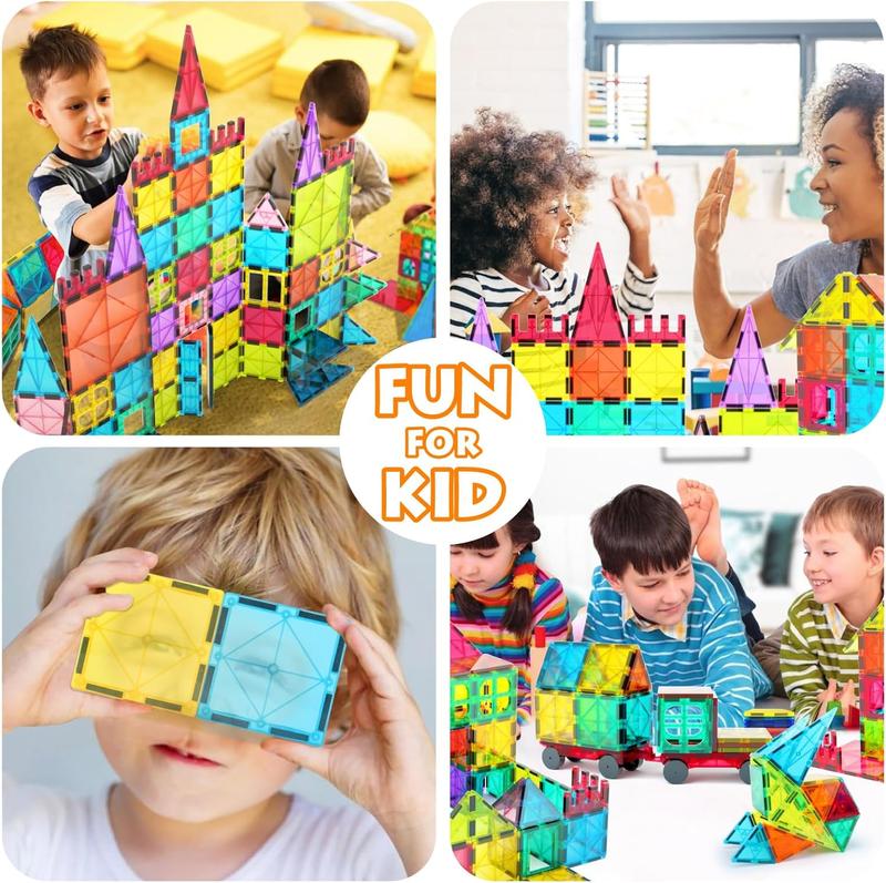 Jasonwell Magnetic Tiles Kids Magnetic Blocks Building Sets 3D Magnet Tile Building Blocks Toy Construction Educational STEM Toys Gifts for Boys Girls  4 5 6 7 8 9 10 11 12 + Year Old magnetic tiles magnet tiles