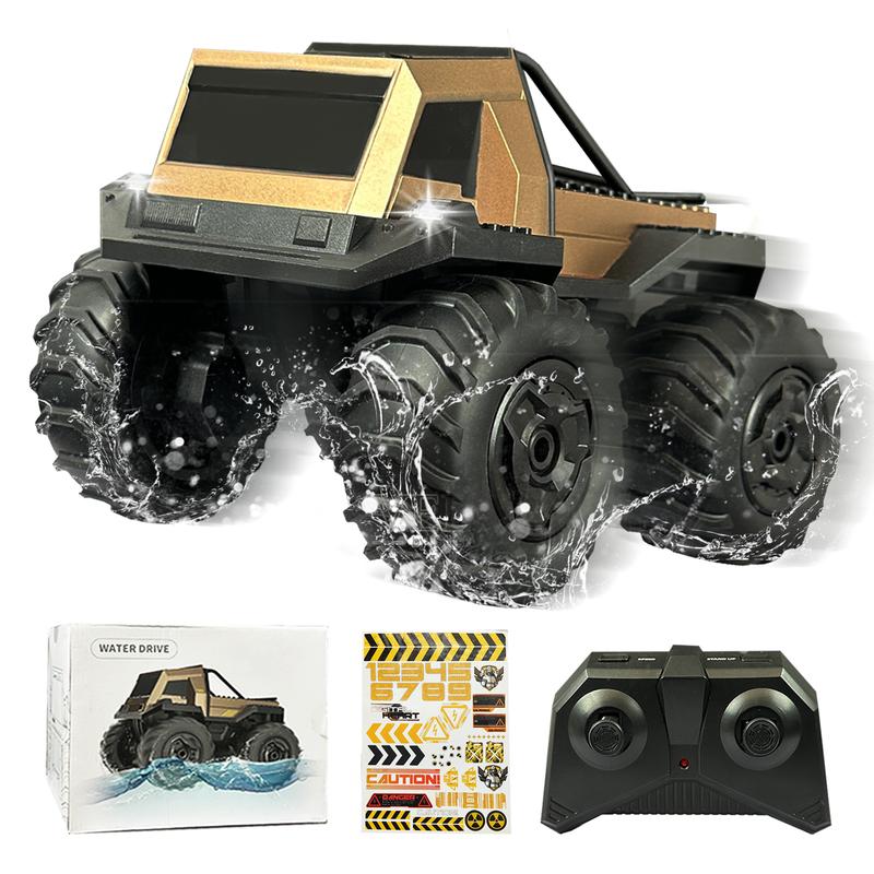 Gold Green Amphibious Remote Control Car Toys for Boys 2.4GHz 1:16 All Terrain Off-Road RC Car Waterproof RC Monster Truck Kids Pool Toys Remote Control Boat Gifts for Kids Boys