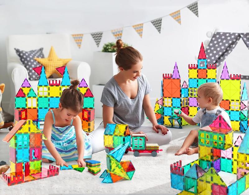 Jasonwell Magnetic Tiles Kids Magnetic Blocks Building Sets 3D Magnet Tile Building Blocks Toy Construction Educational STEM Toys Gifts for Boys Girls  4 5 6 7 8 9 10 11 12 + Year Old magnetic tiles magnet tiles